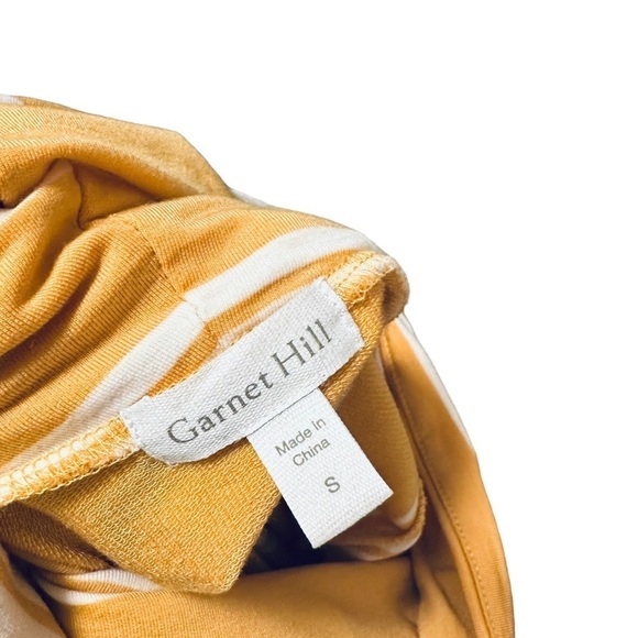 Garnet Hill Cowl Neck Knit Tunic Yellow Stripe Tencel Womens Small EUC - Picture 3 of 8